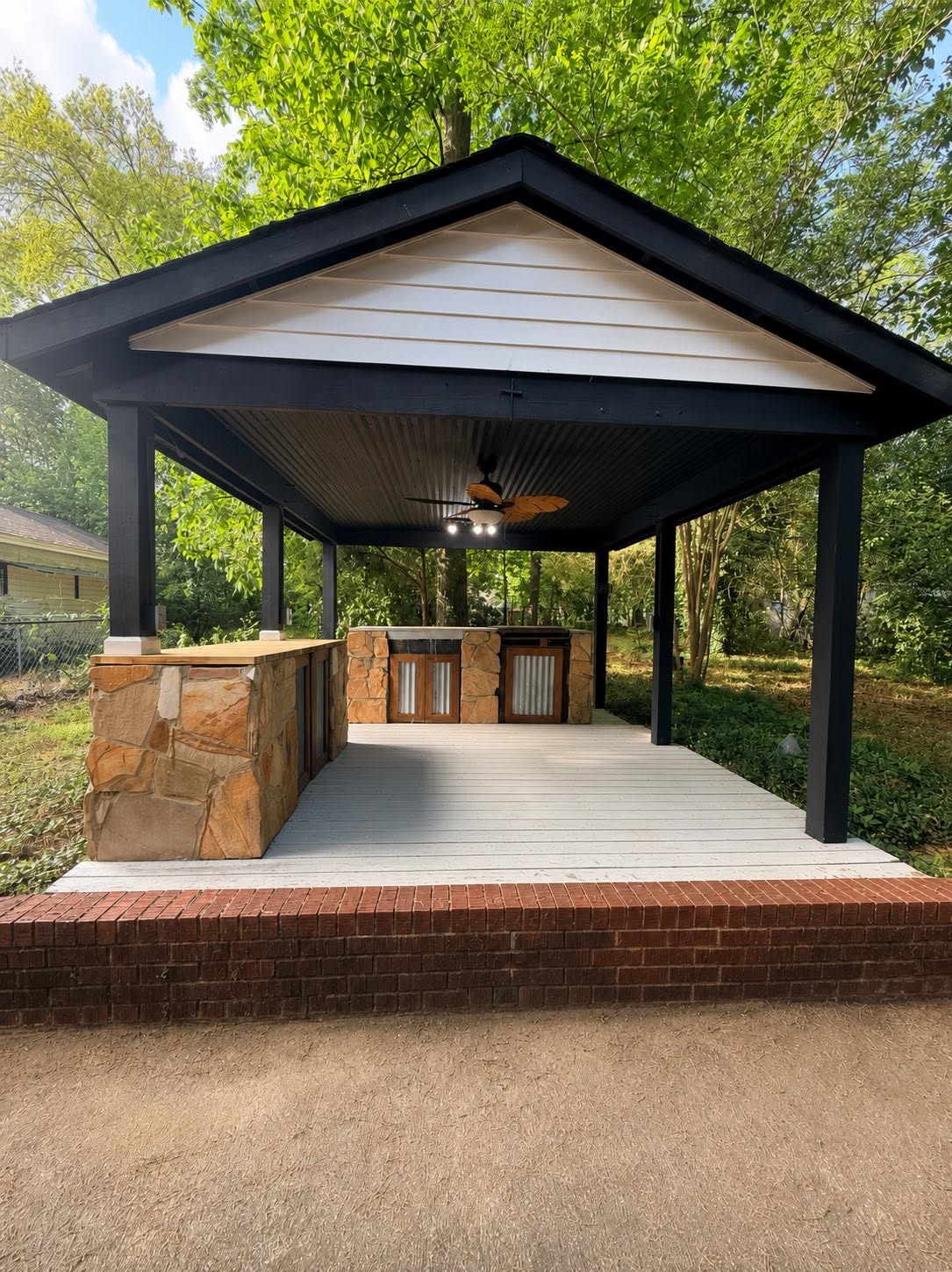 Custom outdoor pavilion built by Stellar Management Services